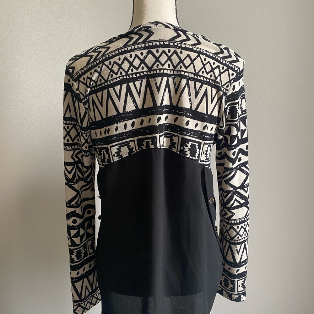 Miami Patterned Top Black/Cream Size M - Picture 4 of 7